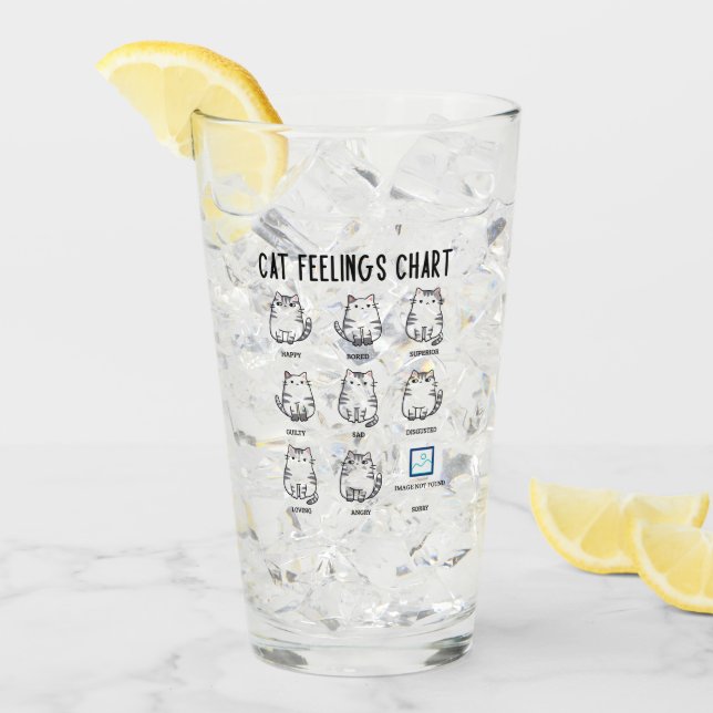Copo De Pint Gráfico de Sentimentos de Gatos (Gelo frontal)