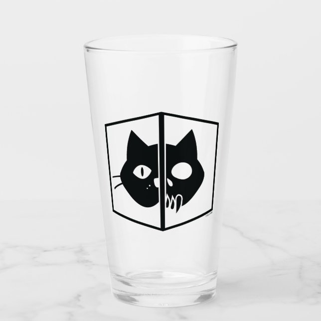 Copo De Pint Gráfico do gato de Schrödinger (Frente)