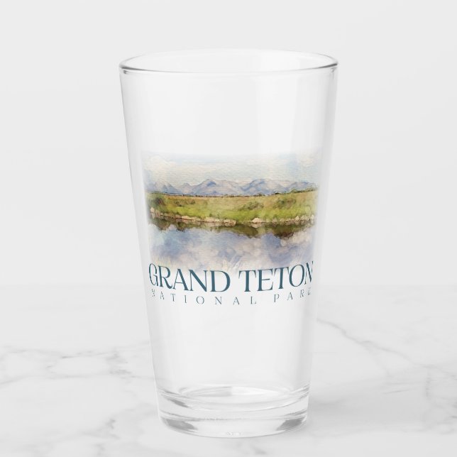 Copo De Pint Grand Teton Pint Glass, National Park Tumbler (Frente)