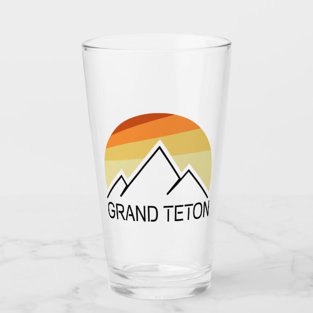 Copo De Pint Grand Teton Wyoming Retro (Frente)