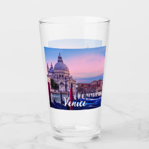 Copo De Pint Grande Canal com gondolas e igreja em Veneza
