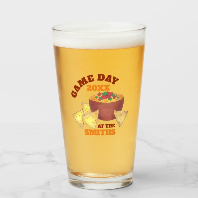 Copo De Pint Grande jogo de futebol - Festa de Personagem de Qu (Frente (Preenchido))