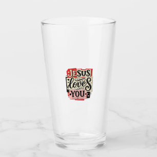 Copo De Pint Grave Vintage Jesus Te Ama Tipografia Cristã