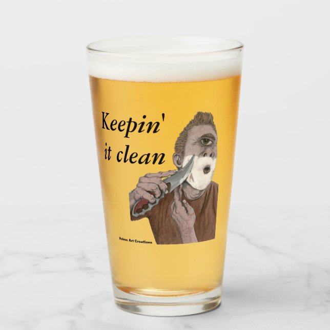 Copo De Pint Grego Ciclops Faca Shave Fantasy Bebendo Glass (Frente (Preenchido))