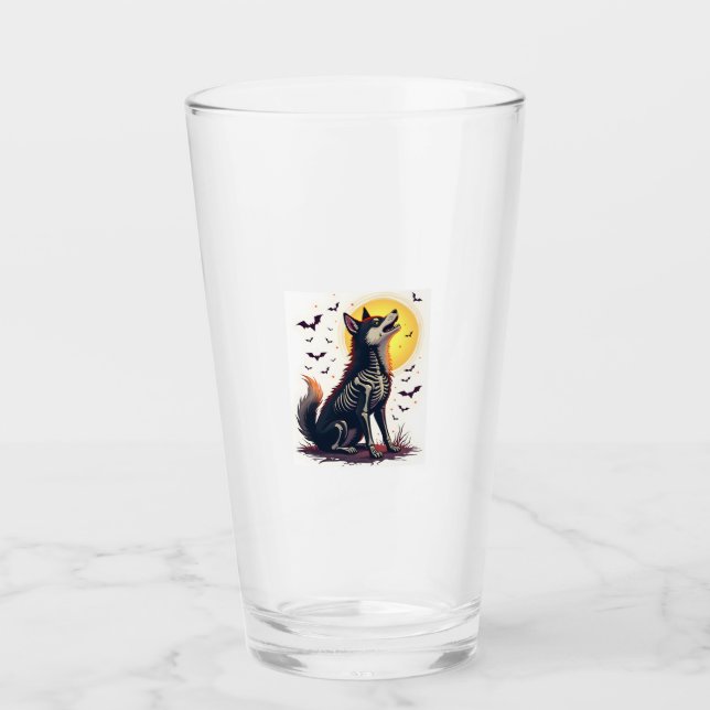 Copo De Pint Grito do Shiba Esqueleto (Frente)