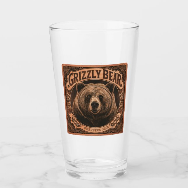 Copo De Pint Grizzly Bear Preppers Club (Frente)