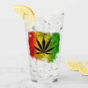 Copo De Pint Grunge jamaicano da folha amarela verde vermelha
