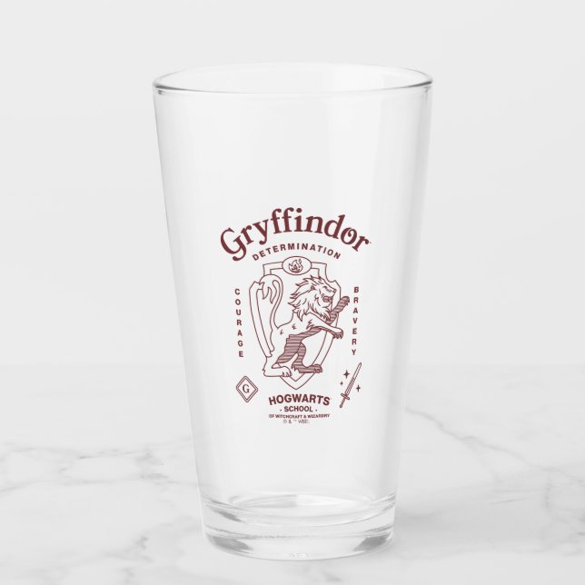 Copo De Pint GRYFFINDOR™ Determinação Coragem Bravura Brasão (Frente)