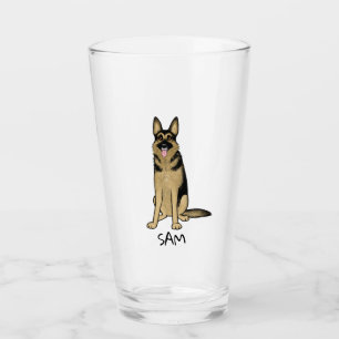 Copo De Pint GSD personalizado de desenho de german shepherd