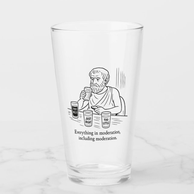 Copo De Pint Guia de Aristóteles para Moderação (Frente)