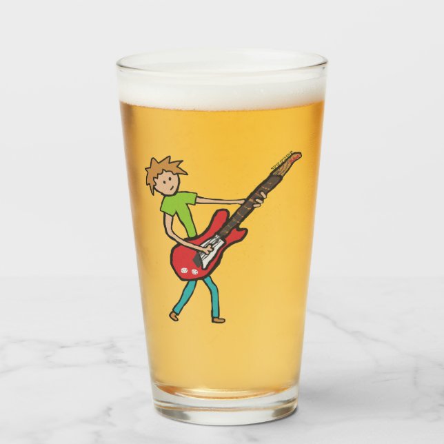 Copo De Pint guitarrista (Frente (Preenchido))