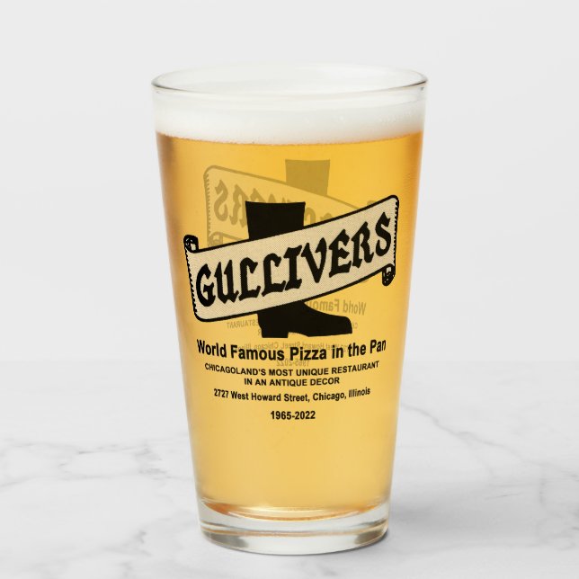 Copo De Pint Gullivers Pizza & Restaurant, Chicago (Frente (Preenchido))