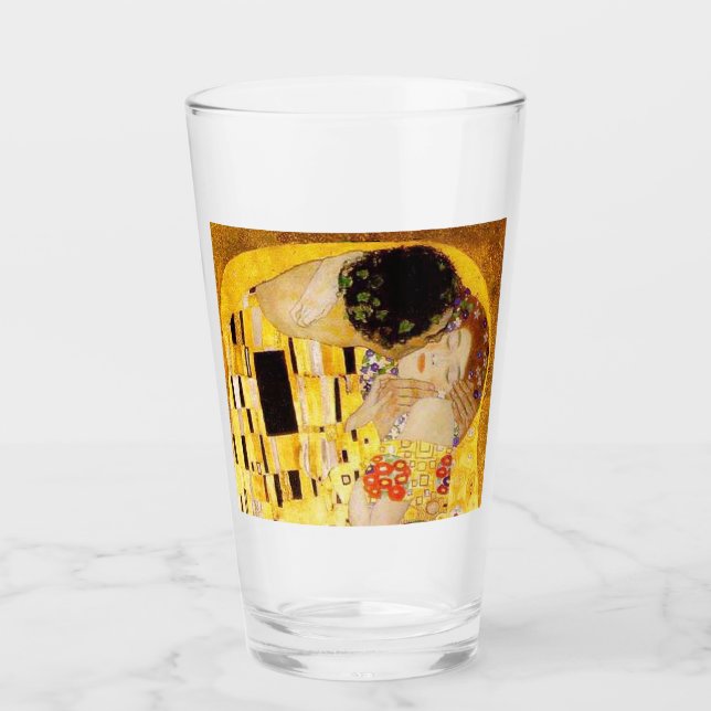 Copo De Pint Gustav Klimt A Pintura Clássica Beija (Frente)