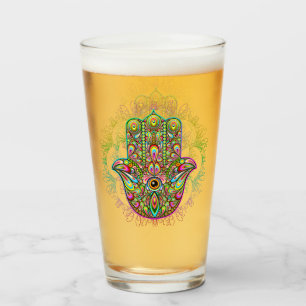 Copo De Pint Hamsa Fatma Mão Arte Psicodélica