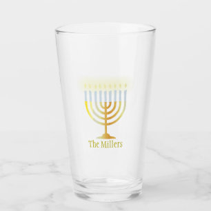 Copo De Pint Hanukkah Glass