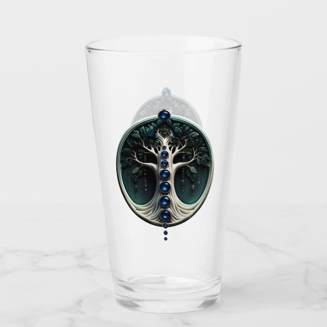 Copo De Pint Harmonia na árvore mística da vida. (Frente)