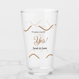 Copo De Pint He asked she said yes engagement simple minimal 
