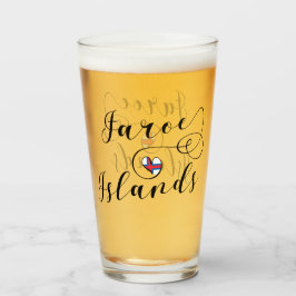 Copo De Pint Heart Faroe Islands Flag, Ilhas Faroé