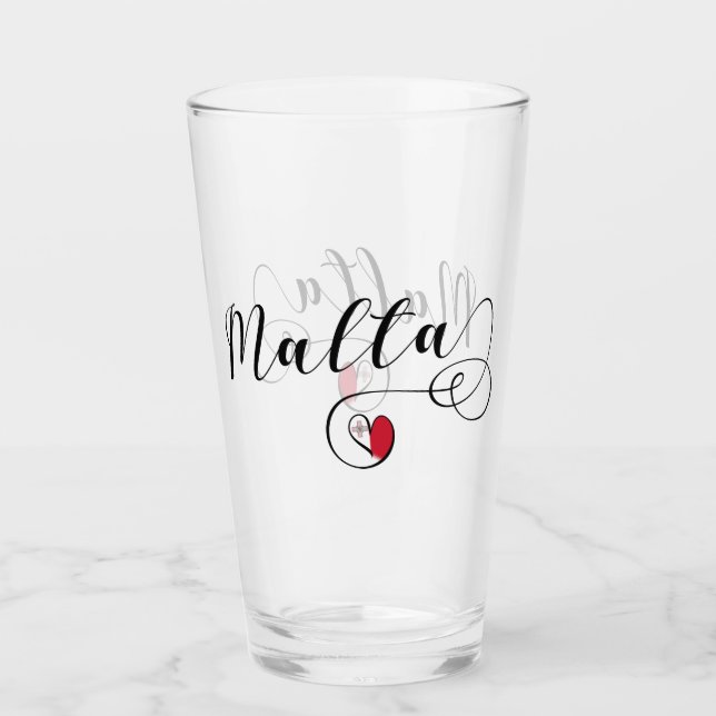 Copo De Pint Heart Malta Flag, maltês (Frente)