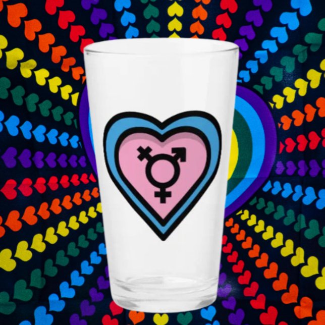 Copo de Pint Heart of Trans Pride (Criador carregado)