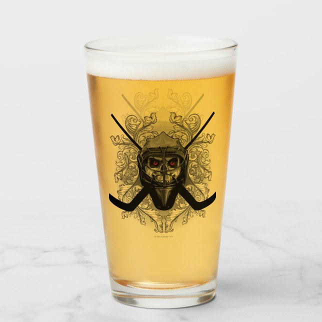 Copo De Pint Hellish Hockey Goalie (Frente (Preenchido))