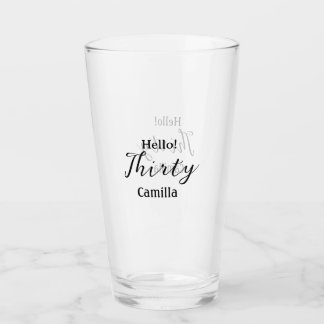 Copo De Pint Hello thirty birthday name simple minimal elegant 