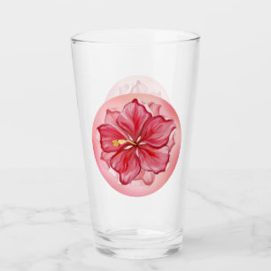 Copo De Pint Hibiscus e rendas RED