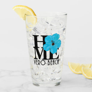 Copo De Pint Hibiscus HOME do azul de Vero Beach