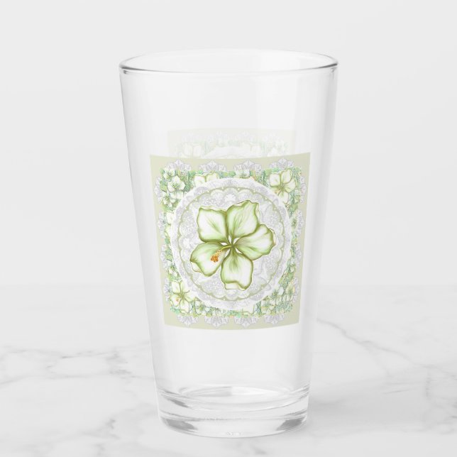 Copo De Pint Hibiscus & lace WHITE (Frente)