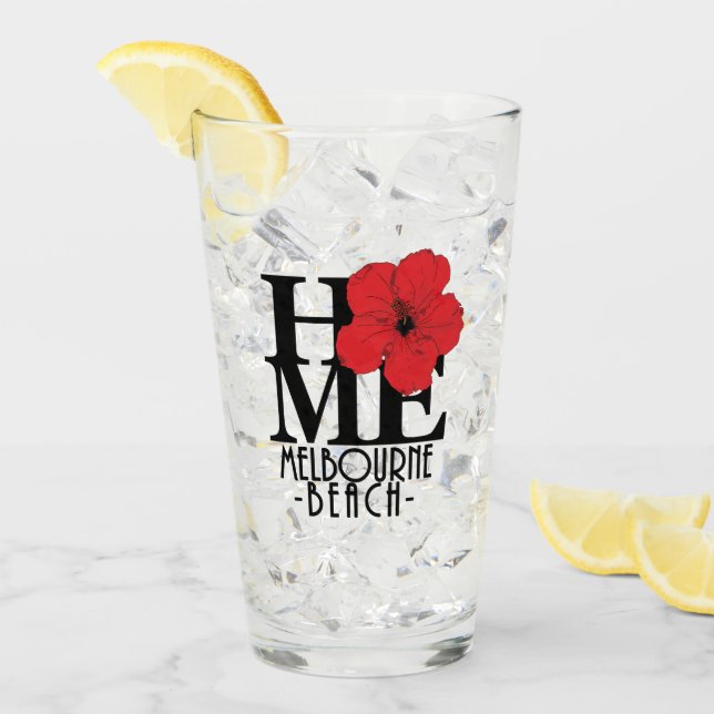 Copo De Pint Hibisus HOME do vermelho de Florida da praia de (Gelo frontal)