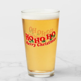 Copo De Pint Ho Ho Feliz Natal Vermelho com Sagrado