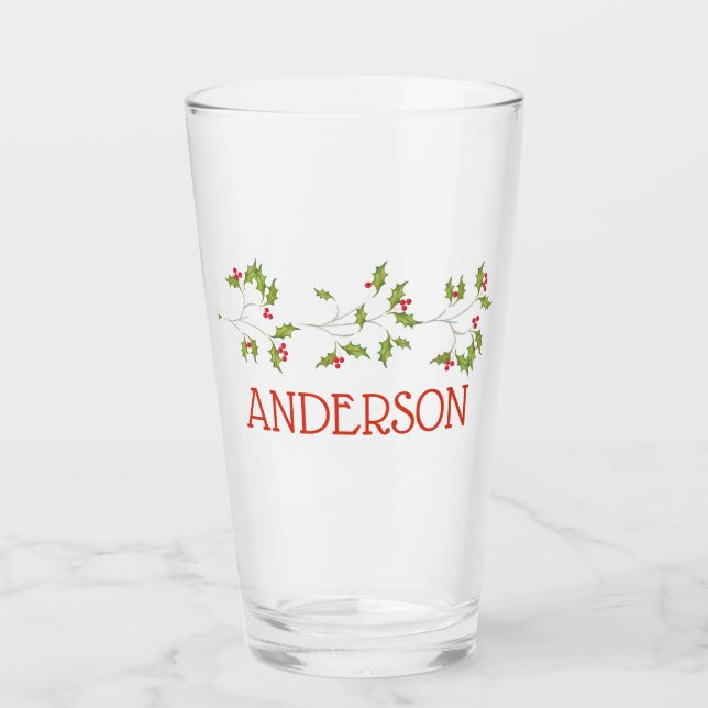 Copo De Pint Holly Holiday Glass (Frente)