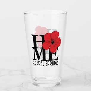 Copo De Pint HOME Coral Primaveras Red Hibiscus