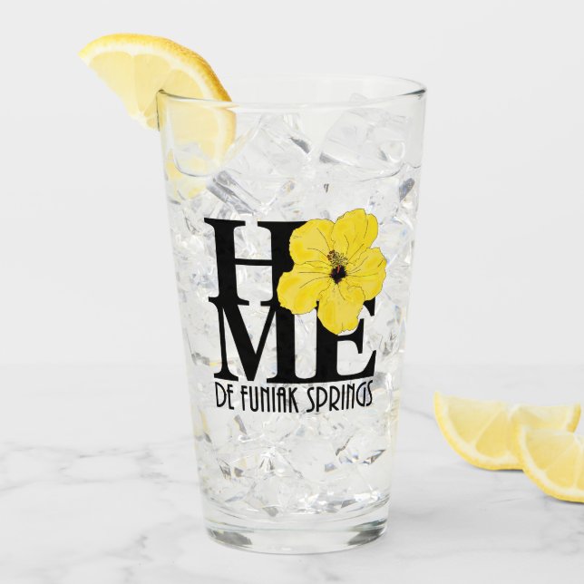 Copo De Pint HOME De Funiak Primaveras Yellow Hibiscus (Gelo frontal)