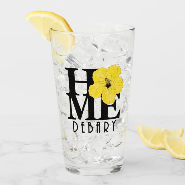 Copo De Pint HOME Debary Yellow Hibiscus (Gelo frontal)