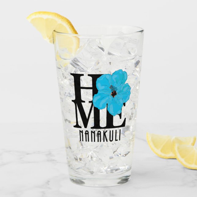 Copo De Pint HOME Nanakuli Hawaii Blue Hibiscus (Gelo frontal)
