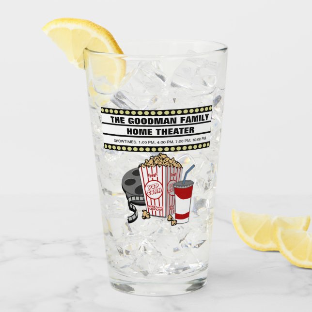 Copo De Pint Home Theater Personalizado da Família Personalizad (Gelo frontal)