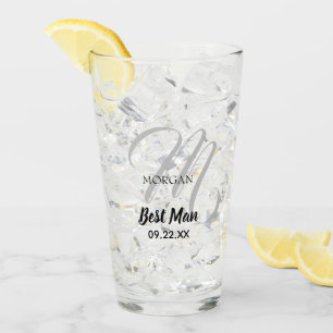 Copo De Pint Homem da tipografia do monograma do casamento o