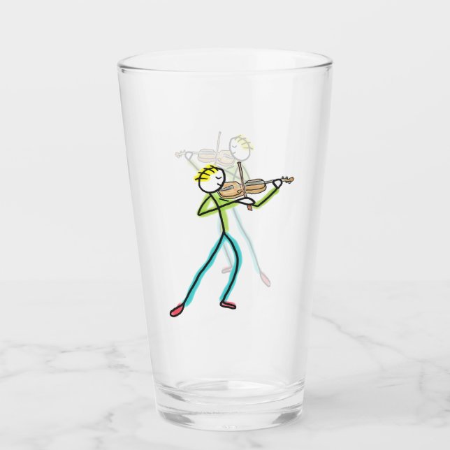 Copo De Pint Homem Palito Tocando Rabeca (Frente)