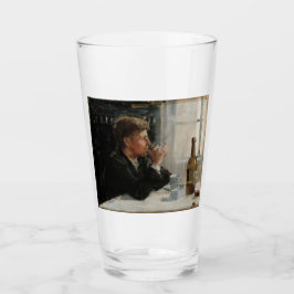 Copo De Pint Homem sentado perdido na Mesa