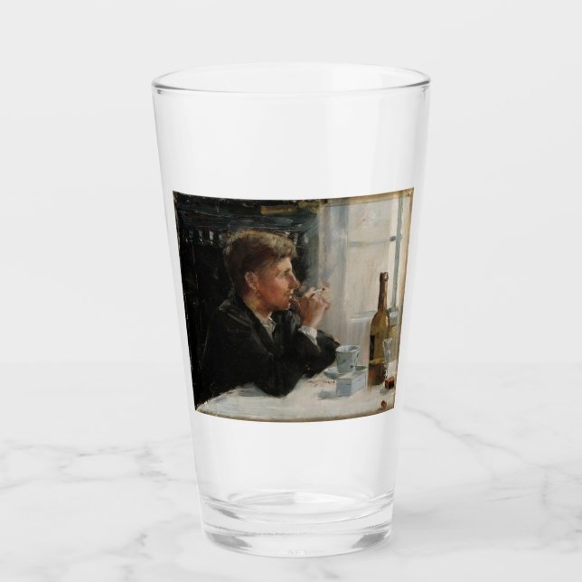 Copo De Pint Homem sentado perdido na Mesa (Frente)