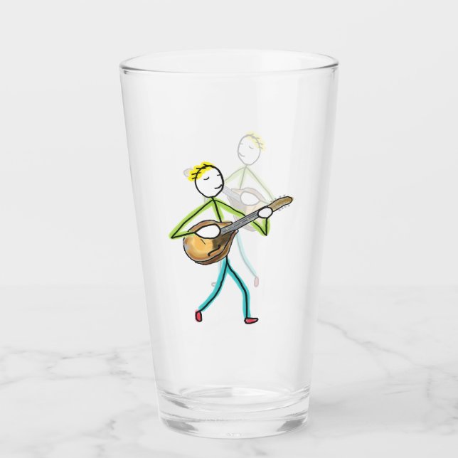 Copo De Pint Homem Tocando Bandolim (Frente)