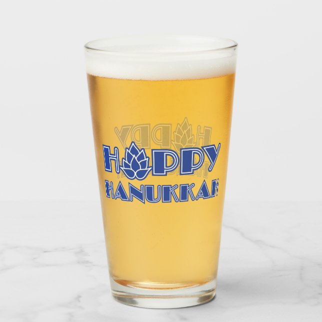 Copo De Pint Hoppy Hanukkah (Traseira (Preenchido))
