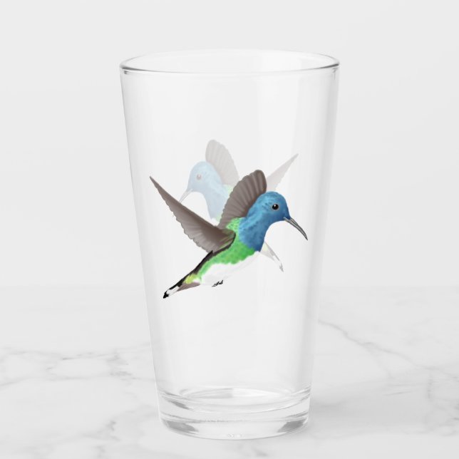 Copo De Pint Hovering Jacobin Hummingbird - transparente. (Frente)