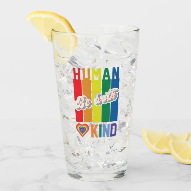 Copo De Pint Human | Be Kind | Rainbow | LGBTQ (Gelo frontal)