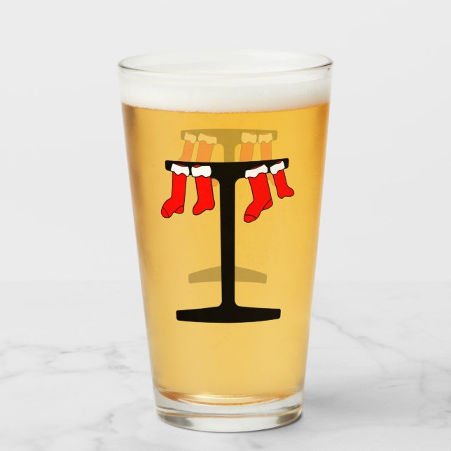 Copo De Pint I-Beam Stockings de Natal (Frente (Preenchido))