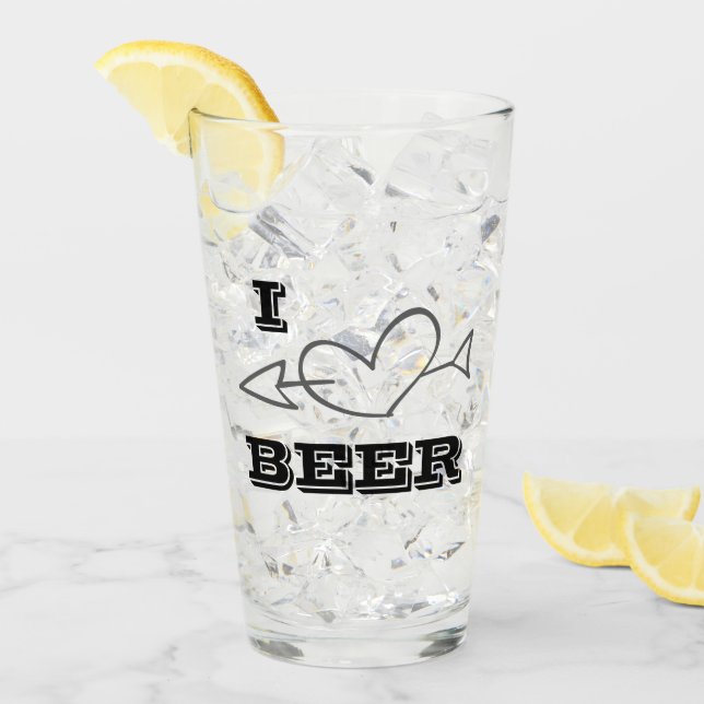 Copo De Pint I Heart Beers Heart and Arrow (Gelo frontal)