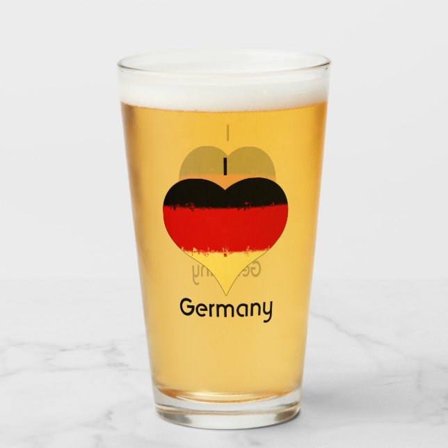 Copo De Pint I Heart Germany Flag (Traseira (Preenchido))
