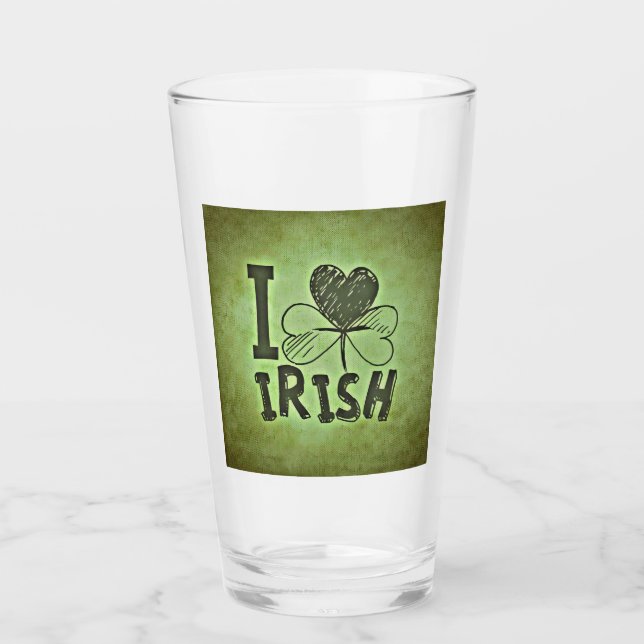 Copo De Pint I Heart Irish Shamrock Beer Pint (Frente)