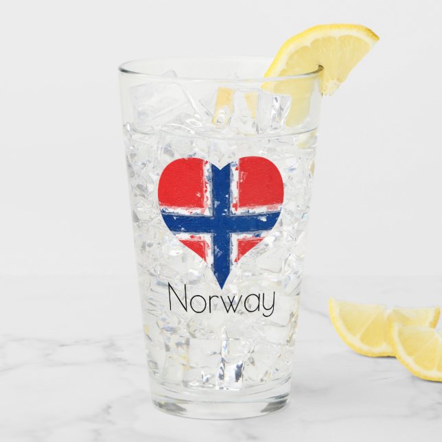 Copo De Pint I Heart Norway Grunge Flag (Gelo traseiro)